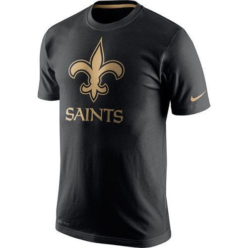 New Orleans Saints Nike Black Championship Drive Gold Collection Performance T-Shirt