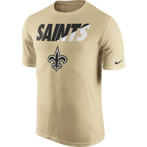 New Orleans Saints Nike Gold Legend Staff Practice Performance T-Shirt