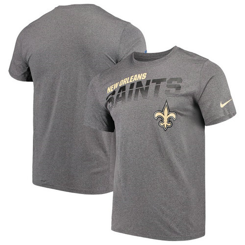 New Orleans Saints Nike Sideline Line Of Scrimmage Legend Performance T-Shirt Heathered Gray