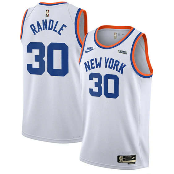 New Yok Knicks #30 Julius Randle 2021 2022 White City Edition Stitched Jersey