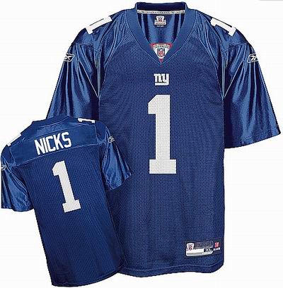 New York Giants #1 Hakeem Nicks Team blue Color Jersey