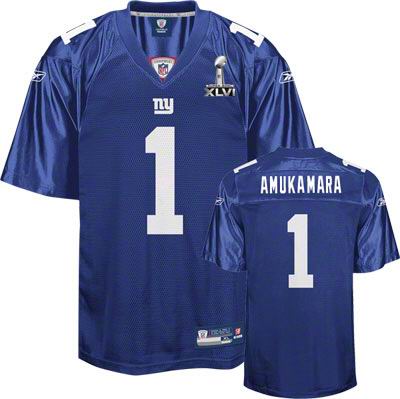 New York Giants #1 Prince Amukamara 2012 Super Bowl XLVI Jersey Blue