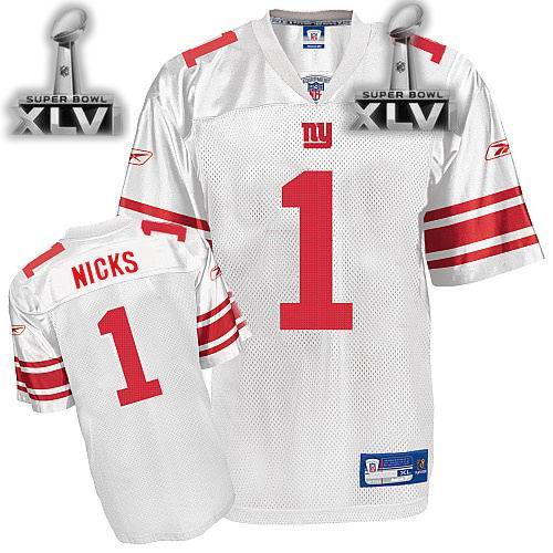 New York Giants #1 Prince Amukamara 2012 Super Bowl XLVI Jersey white