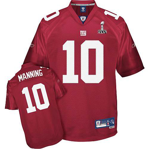 New York Giants #10 Eli Manning 2012 Super Bowl XLVI Jersey Red