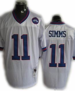 New York Giants #11 Phil Simms throwback white jerseys