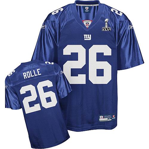 New York Giants #26 Antrel Rolle 2012 Super Bowl XLVI Jersey Blue