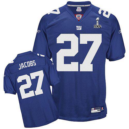 New York Giants #27 Brandon Jacobs 2012 Super Bowl XLVI Jersey Blue