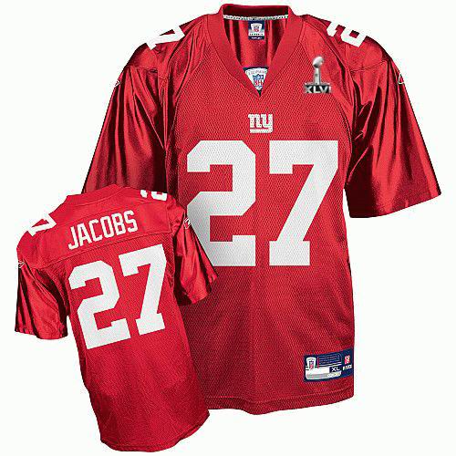 New York Giants #27 Brandon Jacobs 2012 Super Bowl XLVI Jersey red
