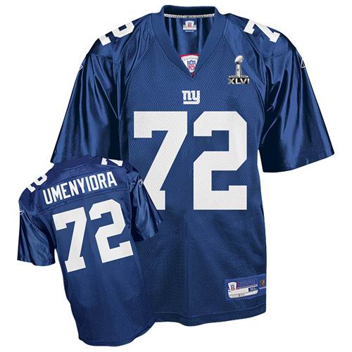 New York Giants #72 Osi Umenyiora 2012 Super Bowl XLVI Jersey Blue