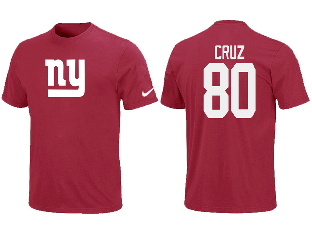 New York Giants #80 Cruz red T-Shirts