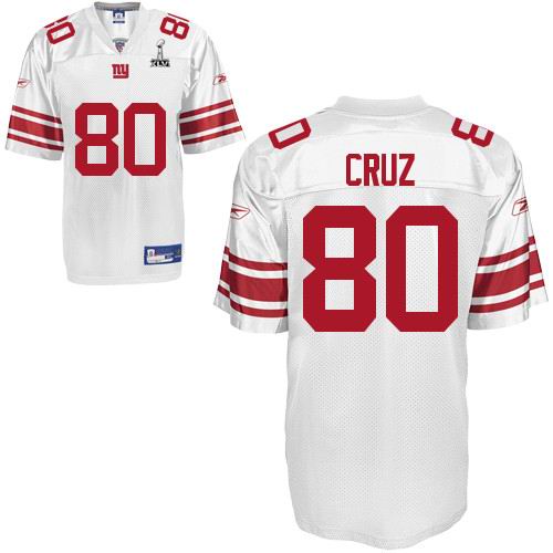New York Giants #80 Victor Cruz 2012 Super Bowl XLVI Jersey white