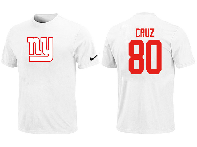 New York Giants #80 cruz white T-Shirts