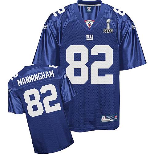 New York Giants #82 Mario Manningham 2012 Super Bowl XLVI Jersey Blue