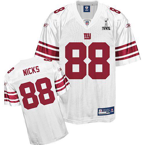 New York Giants #88 Hakeem Nicks 2012 Super Bowl XLVI Jersey white