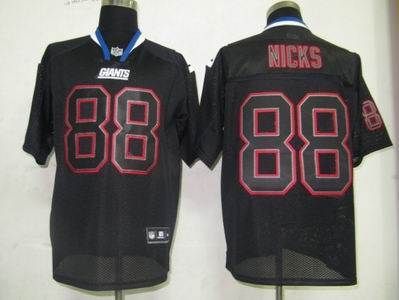 New York Giants #88 Hakeem Nicks Lights Out BLACK Jerseys