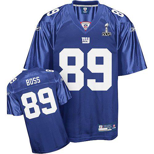 New York Giants #89 Kevin Boss 2012 Super Bowl XLVI Jersey Blue