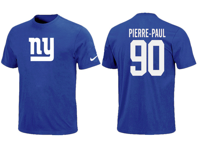 New York Giants #90 Pierre-Paul blue T-Shirts