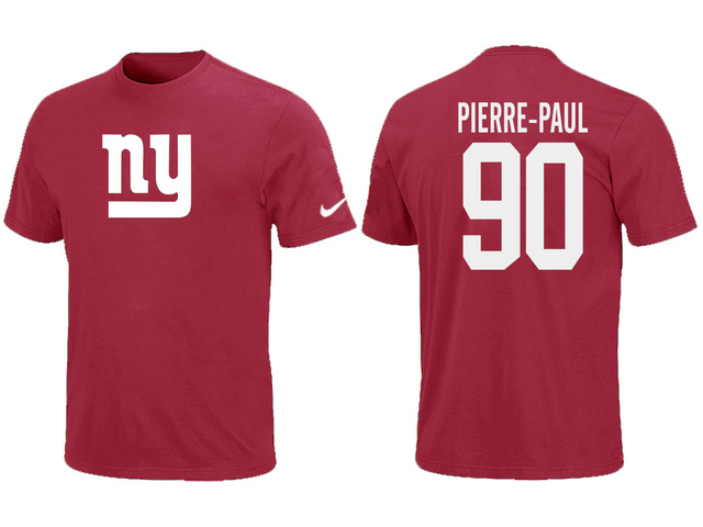 New York Giants #90 Pierre-Paul red T-Shirts