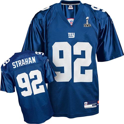 New York Giants #92 Michael Strahan 2012 Super Bowl XLVI Jersey Blue