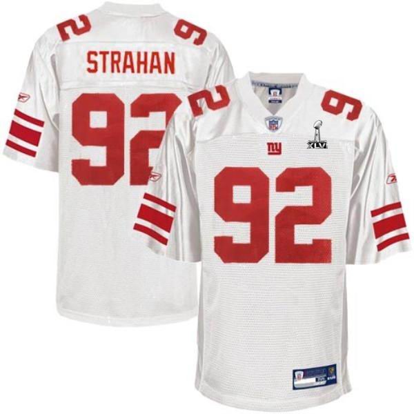 New York Giants #92 Michael Strahan 2012 Super Bowl XLVI Jersey white