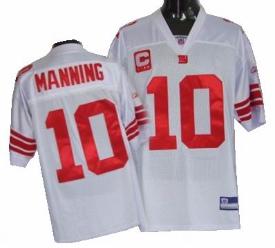 New York Giants 10# Eli Manning white C patch