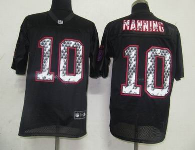 New York Giants 10 Eli Manning Black United Sideline Jerseys