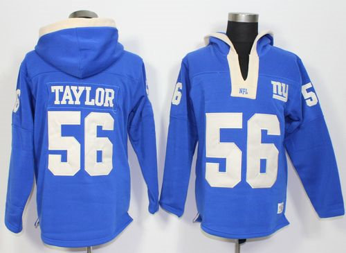 New York Giants 56 Lawrence Taylor Royal Blue Player Winning Method Pullover NFL Hoodie