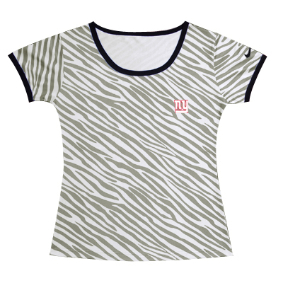 New York Giants Sideline Chest embroidered logo women Zebra stripes T-shirt