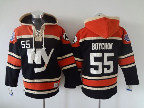 New York Islanders 55 Johnny Boychuk Dark Blue Sawyer Hooded Sweatshirt NHL Jersey