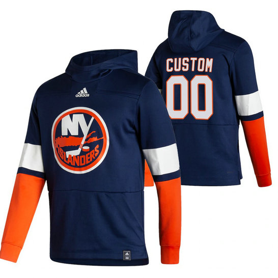 New York Islanders Custom Adidas Reverse Retro Pullover Hoodie Navy