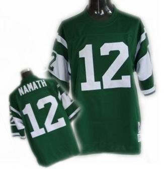 New York Jets #12 Joe Namath Green Throwback Jersey