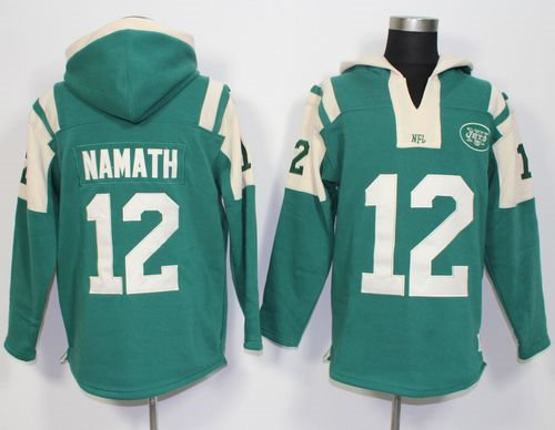 New York Jets 12 Joe Namath Green Player Winning Method Pullover NFL Hoodie