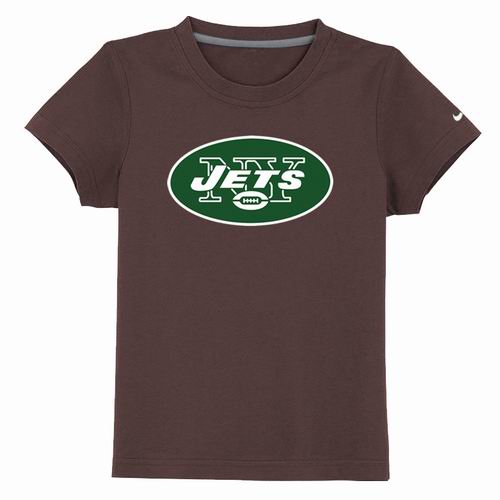 New York Jets Authentic Logo Youth T-Shirt Brown