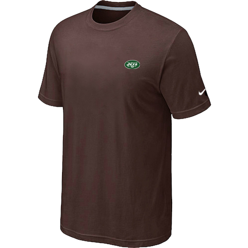 New York Jets Chest embroidered logo T-Shirt Brown