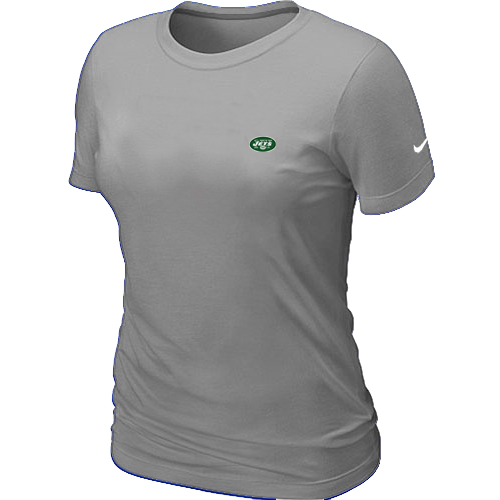 New York Jets Chest embroidered logo women's T-Shirt Grey