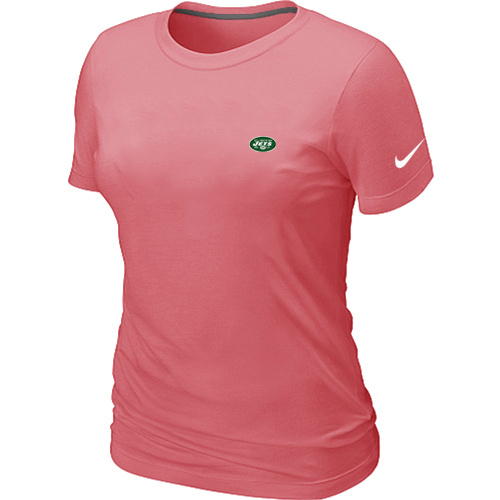 New York Jets Chest embroidered logo women's T-Shirt pink