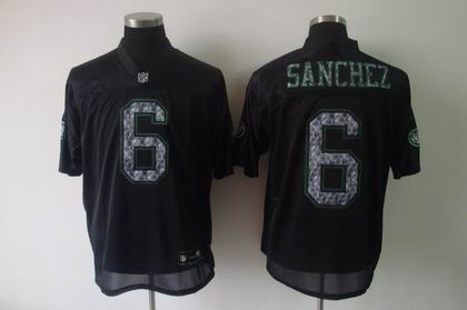 New York Jets Mark #6 Sanchez BLACK SIDELINE UNITED