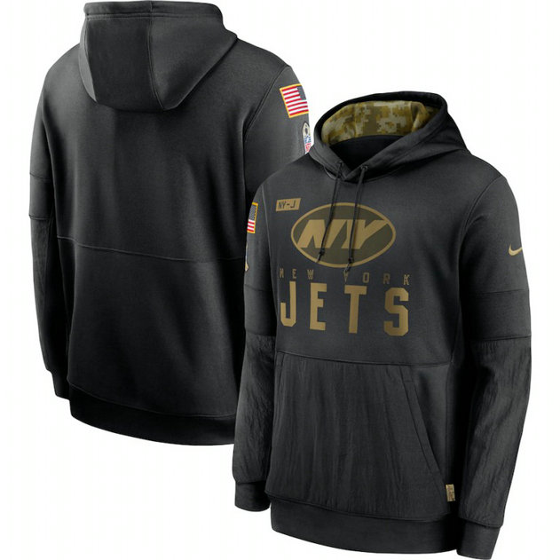 New York Jets Nike 2020 Salute to Service Sideline Performance Pullover Hoodie Black