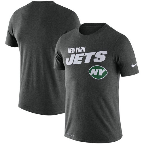 New York Jets Nike Sideline Line Of Scrimmage Legend Performance T-Shirt Gray