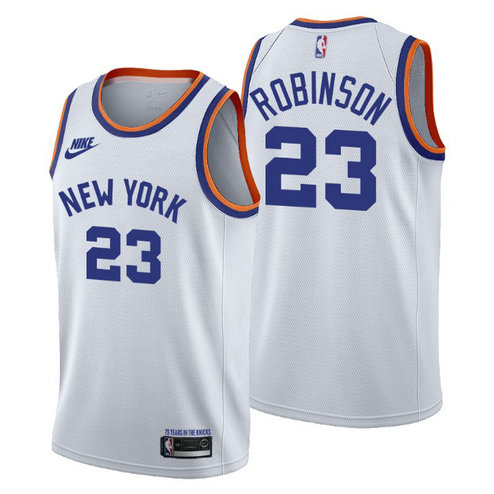 New York Knicks #23 Mitchell Robinson Men's Nike Releases Classic Edition NBA 75th Anniversary Jersey White