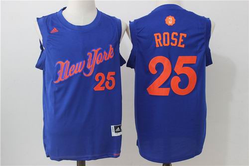 New York Knicks #25 Derrick Rose blue 2016 Christmas Day Jersey