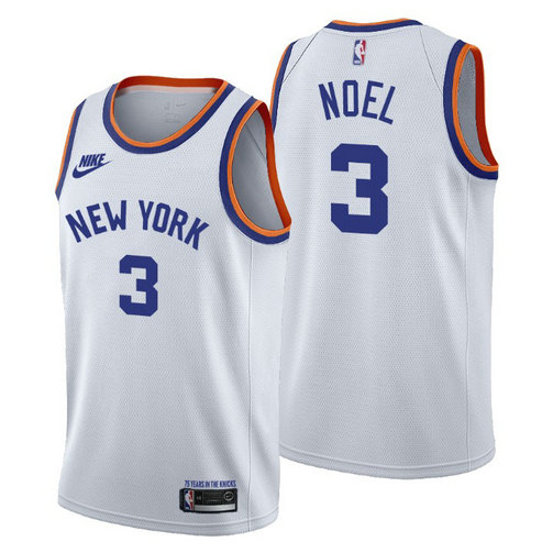 New York Knicks #3 Nerlens Noel Men's Nike Releases Classic Edition NBA 75th Anniversary Jersey White
