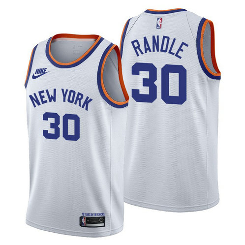 New York Knicks #30 Julius Randle Men's Nike Releases Classic Edition NBA 75th Anniversary Jersey White