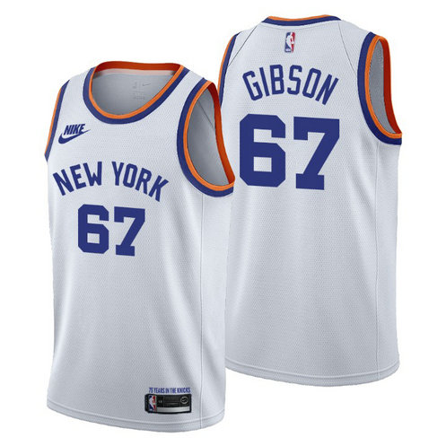 New York Knicks #67 Taj Gibson Men's Nike Releases Classic Edition NBA 75th Anniversary Jersey White