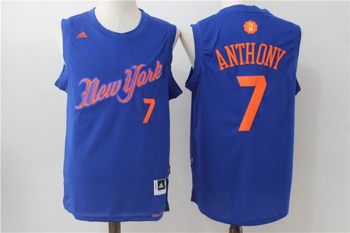 New York Knicks #7 Carmelo Anthony Blue 2016 Christmas Day Jersey