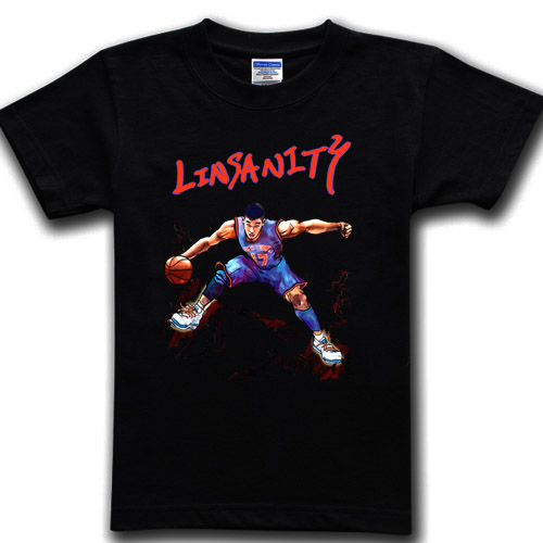 New York Knicks 17# Jeremy Lin black T Shirts