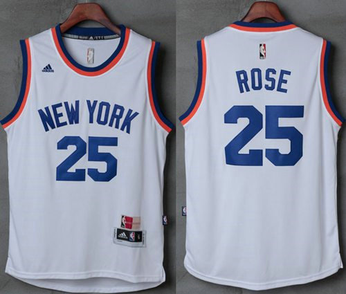 New York Knicks 25 Derrick Rose New White NBA Jersey
