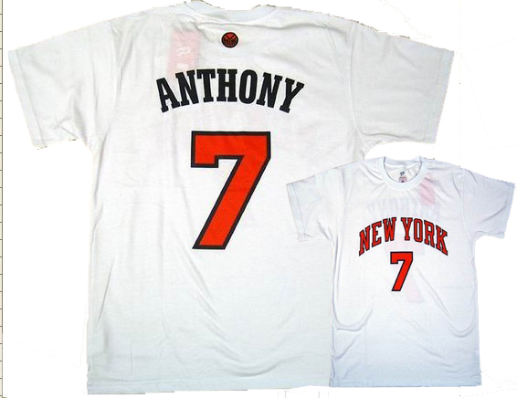 New York Knicks 7# Carmelo Anthony white T Shirts
