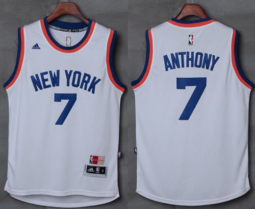 New York Knicks 7 Carmelo Anthony New White NBA Jersey