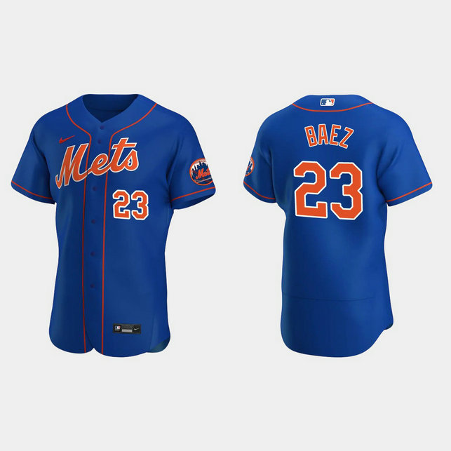 New York Mets #23 Javier Baez Men's Nike Royal Authentic Alternate MLB Jersey
